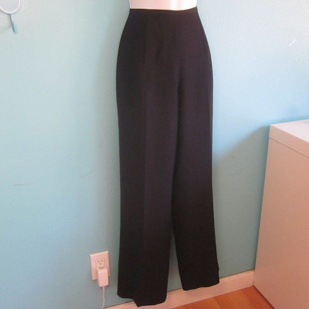 Worth Womens Size 6 Wide Leg 100% Silk Dress Trousers in French Navy